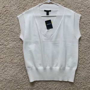 NWT forever 21 white sweater vest